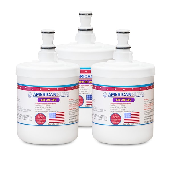 American Filter Co Whirlpool 9002 Comparable Refrigerator Water Filters (made by Model number AFC-RF-W2), 3PK 09002-AFC-RF-W2-3-69097 - main